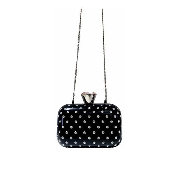 Jimmy Choo Plastic Rhinestone Pink Crystal Black clutch Bag - Picture 1 of 16